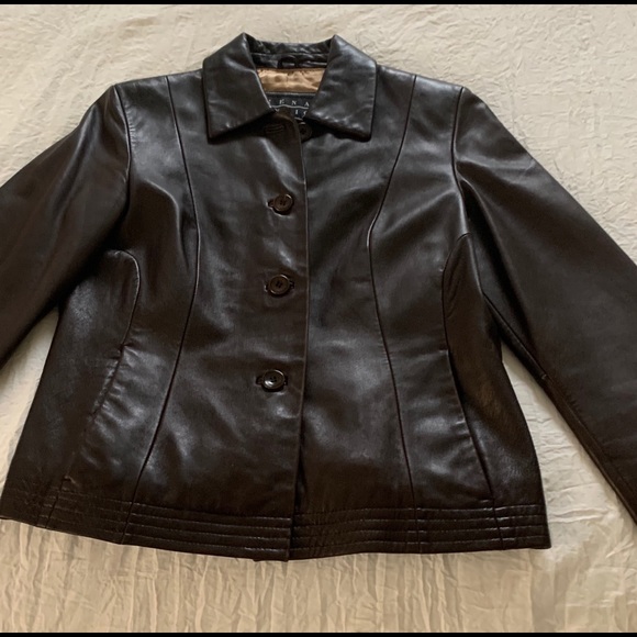 Siena Studio brown leather jacket, Size XS - Picture 3 of 5